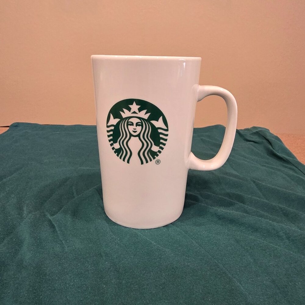STARBUCKS~2017 White With Mermaid Siren & green Logo Tea Coffee Mug 16 oz